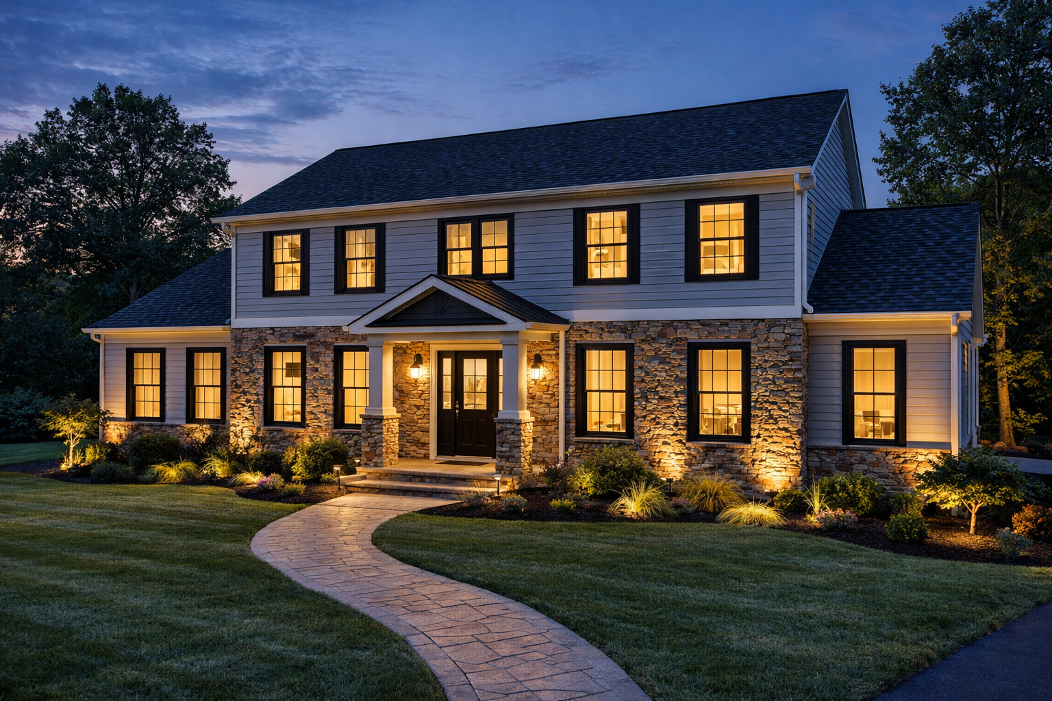 Complete roof replacement on a colonial home in Laurel, Maryland