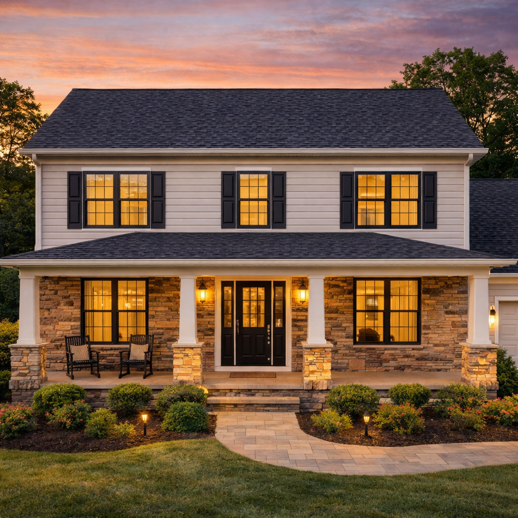 Full home renovation with new siding and windows in Ellicott City, Maryland